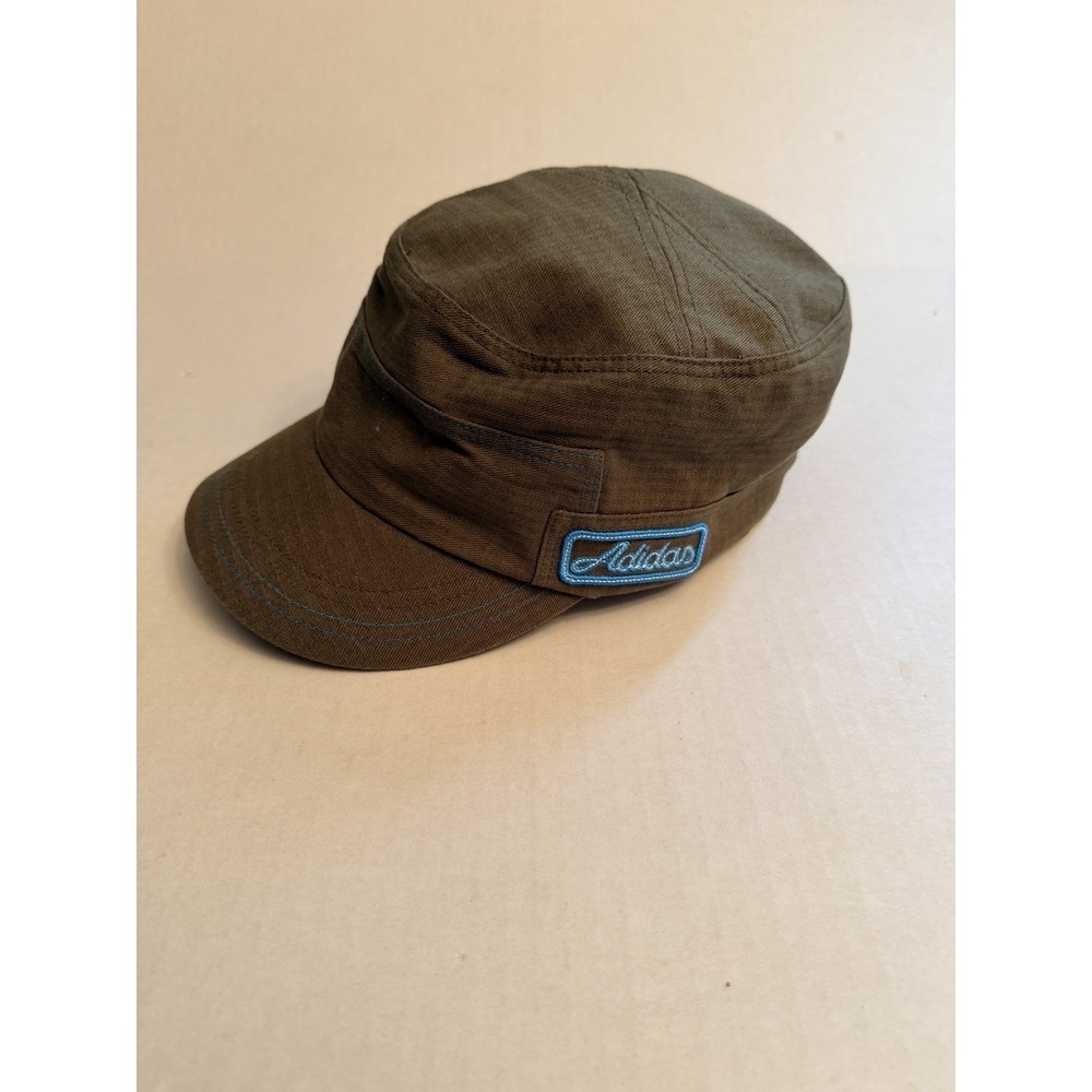 Adidas Women's Cadet Army Cap Hat Olive Green Bright Blue Logo Adjustable Cotton